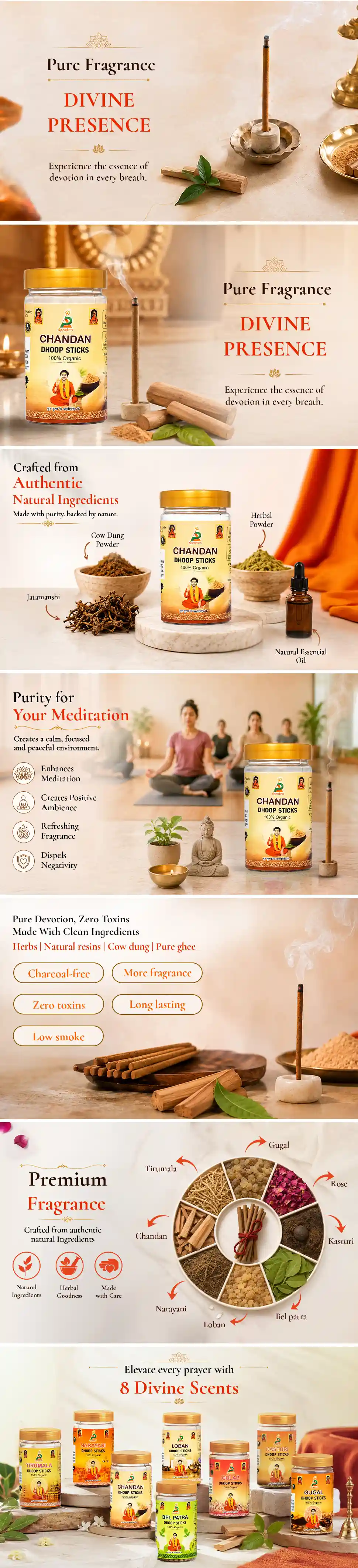 Chandan Dhoop Sticks | Pure Sandalwood Fragrance - detail 1