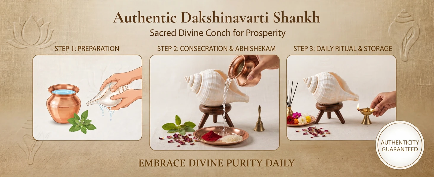 Authentic Dakshinavarti Shankh – Sacred Divine Conch for Prosperity - detail 2