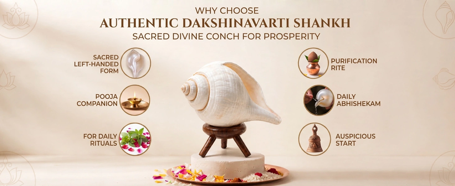 Authentic Dakshinavarti Shankh – Sacred Divine Conch for Prosperity - detail 3