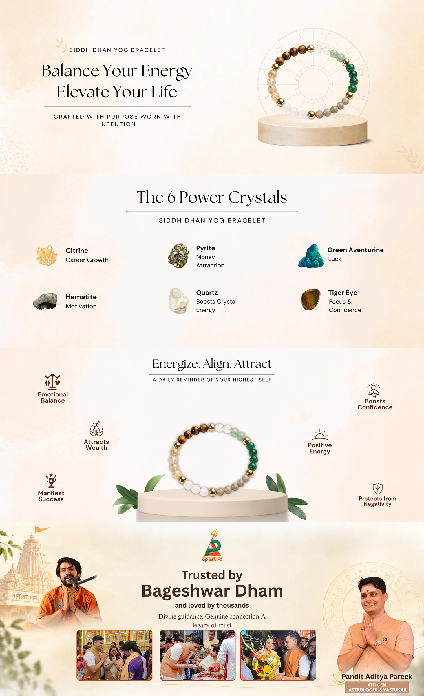 Dhan Yog Bracelet (Women - 6mm Beads) - detail 1