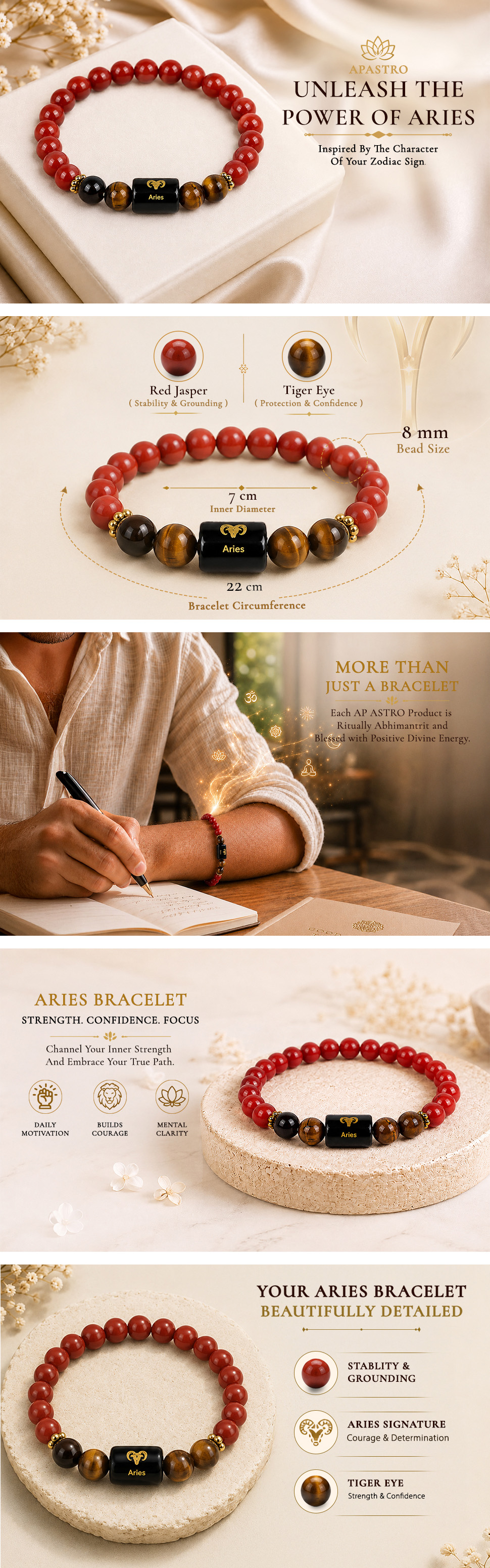 Aries Zodiac Bracelet (Mesh Rashi) - detail 1