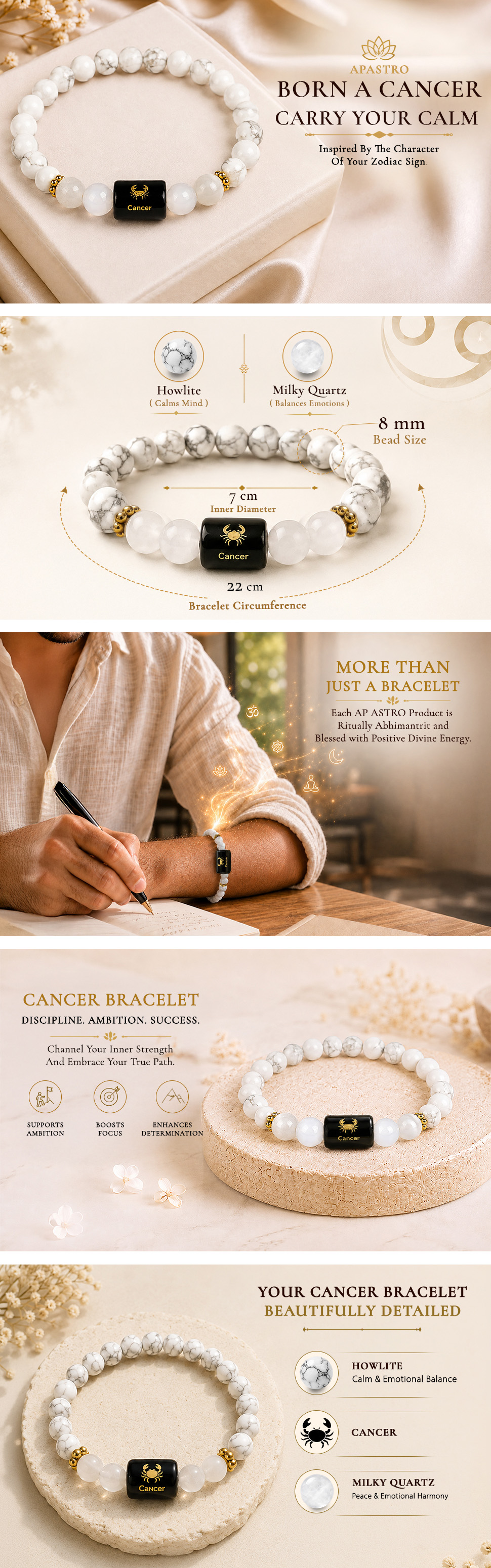 Cancer Zodiac Bracelet (Kark Rashi) - detail 1
