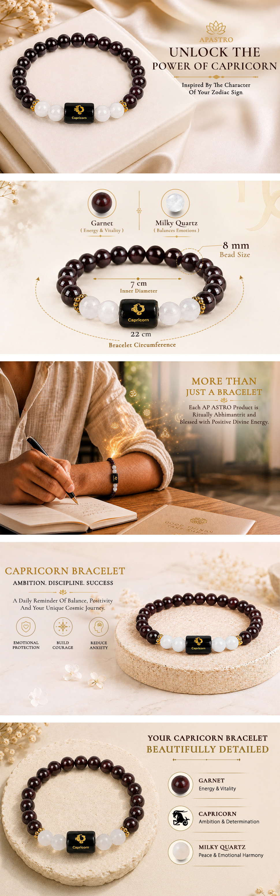 Capricorn Zodiac Bracelet (Makar Rashi) - detail 1