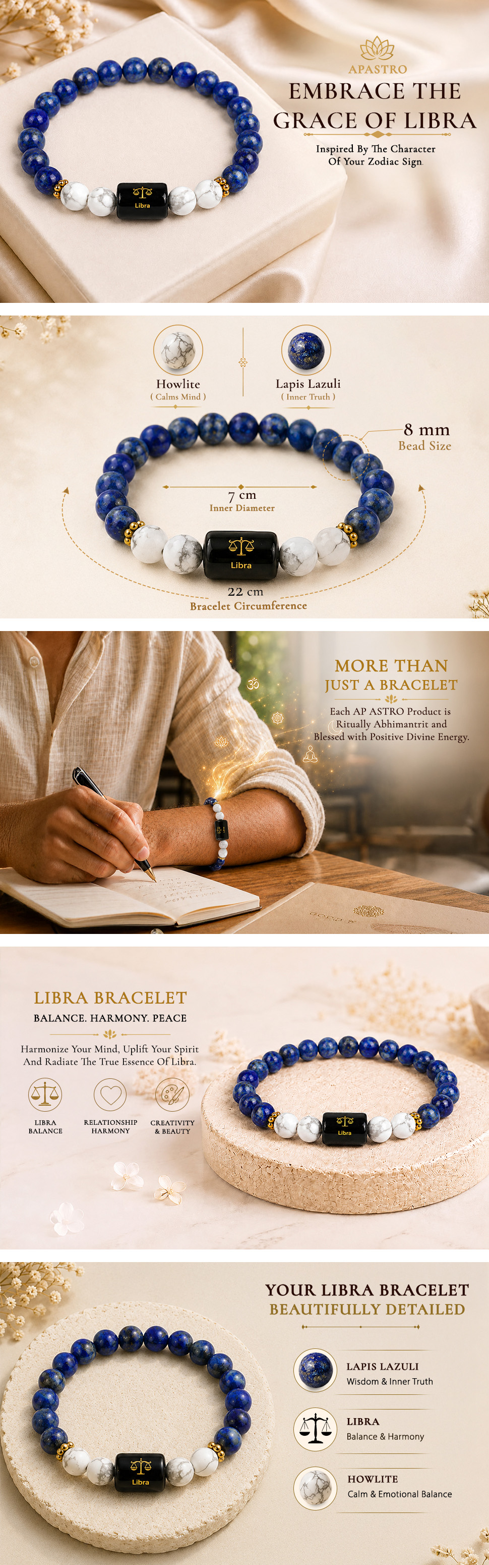 Libra Zodiac Bracelet (Tula Rashi) - detail 1