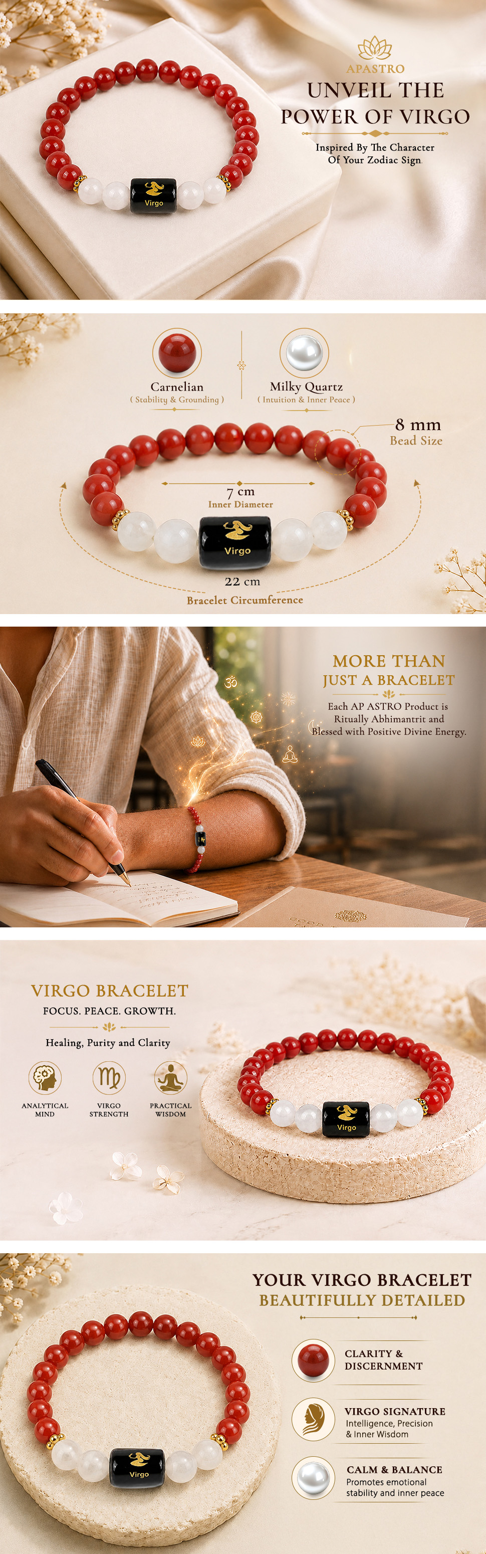 Virgo Zodiac Bracelet (Kanya Rashi) - detail 1